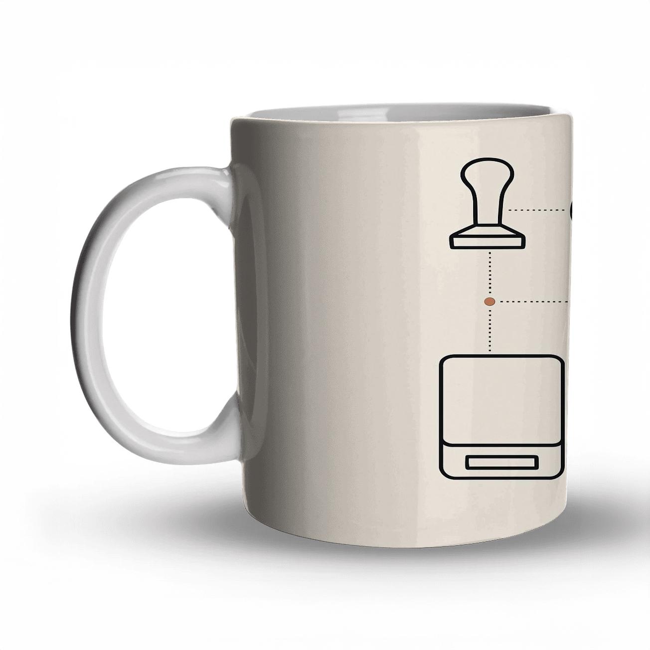 Constellation Coffee Tools Grid custom printed mugs