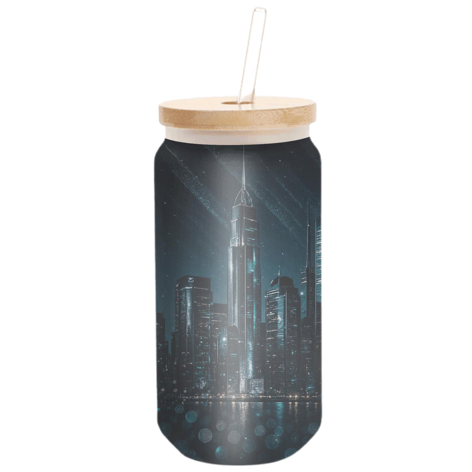 Satin Chrome Glitter Skyline insulated glass vessels