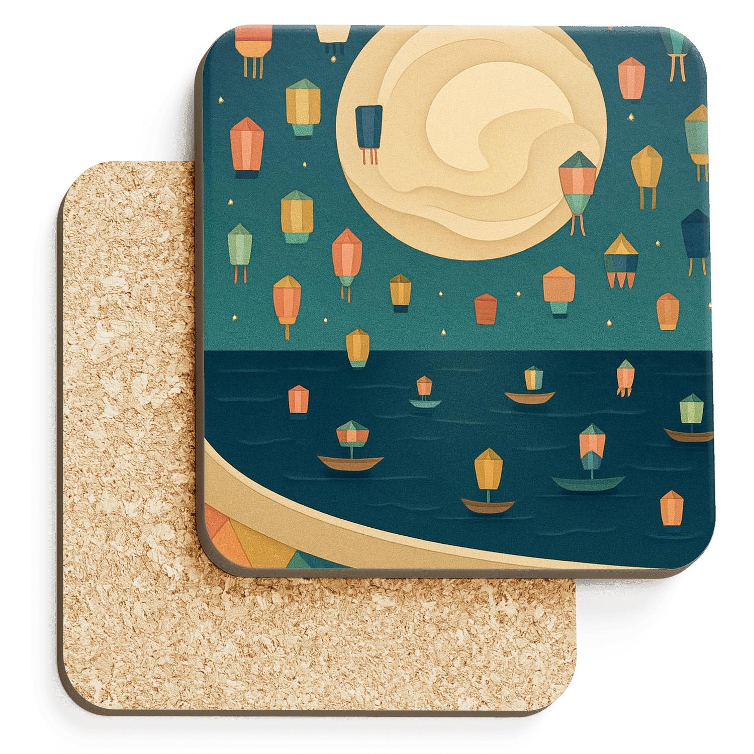 Tide Of Paper Moons Mid Autumn Festival Meets Brazilian Festa Junina stone coaster collections