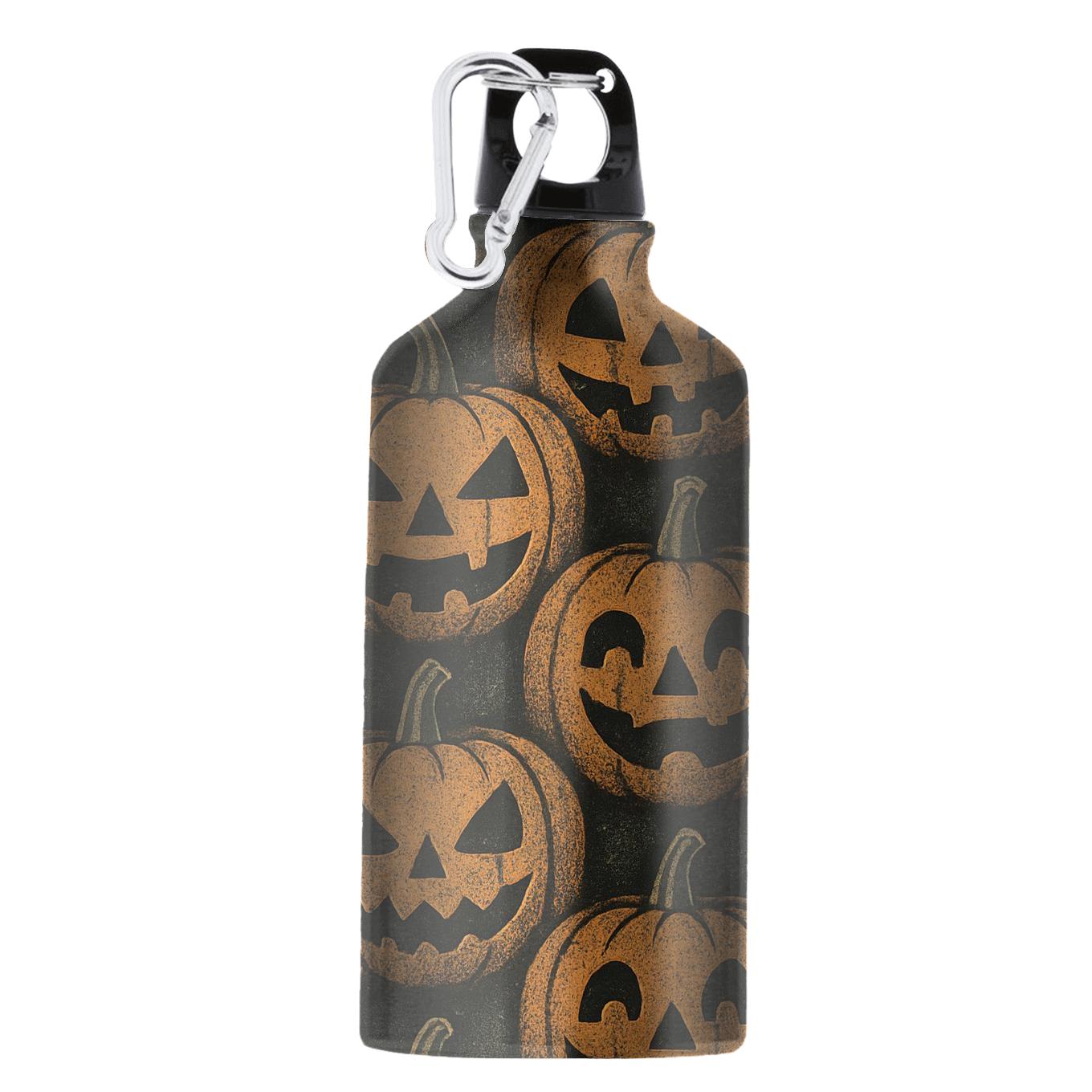 Pumpkin Face Grid With Distressed Pulp Texture insulated sports bottles