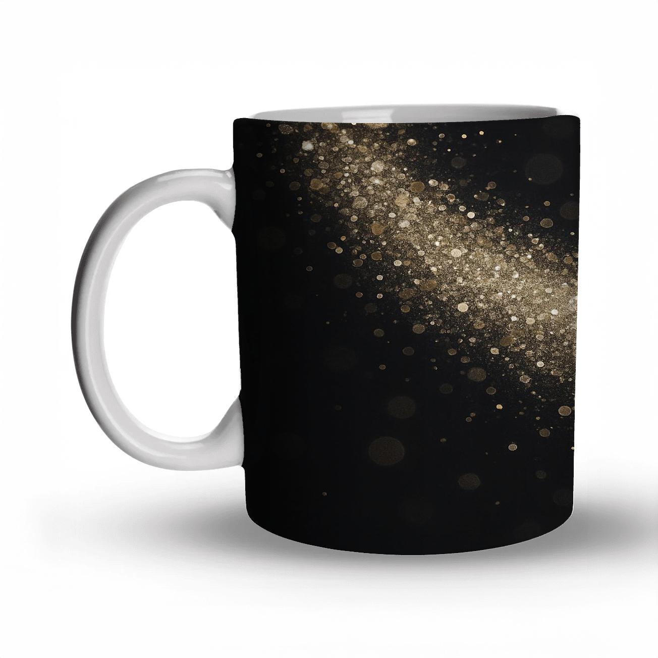 Champagne Chrome Confetti Cascade ceramic coffee mugs