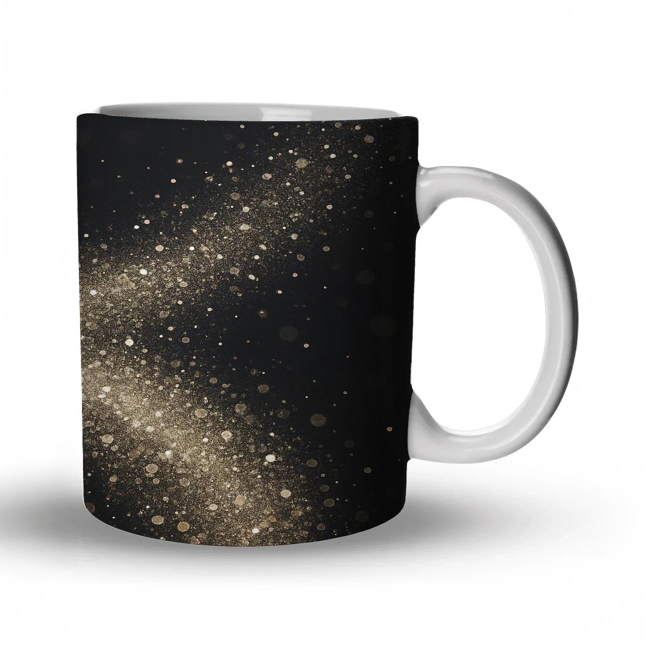 Champagne Chrome Confetti Cascade ceramic coffee mugs