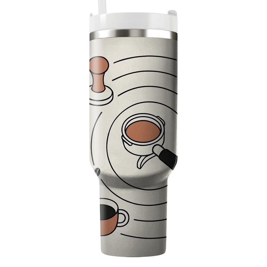 Espresso Tools In Minimal Orbit travel tumblers