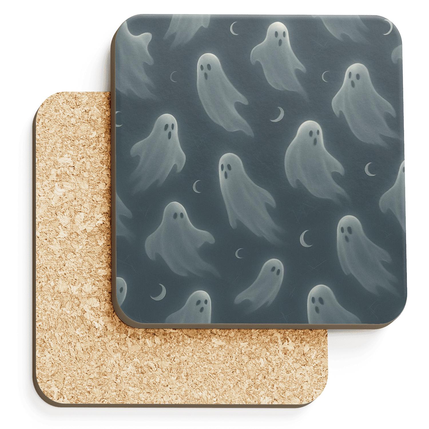 Moonlit Ghost Drift Scatter On Grey Fog absorbent drink coasters