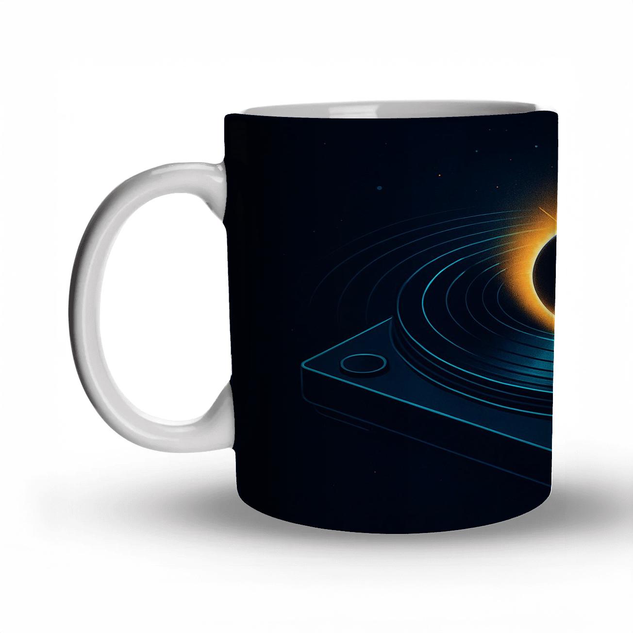 Cosmic DJ Turntable Eclipse ceramic coffee mugs