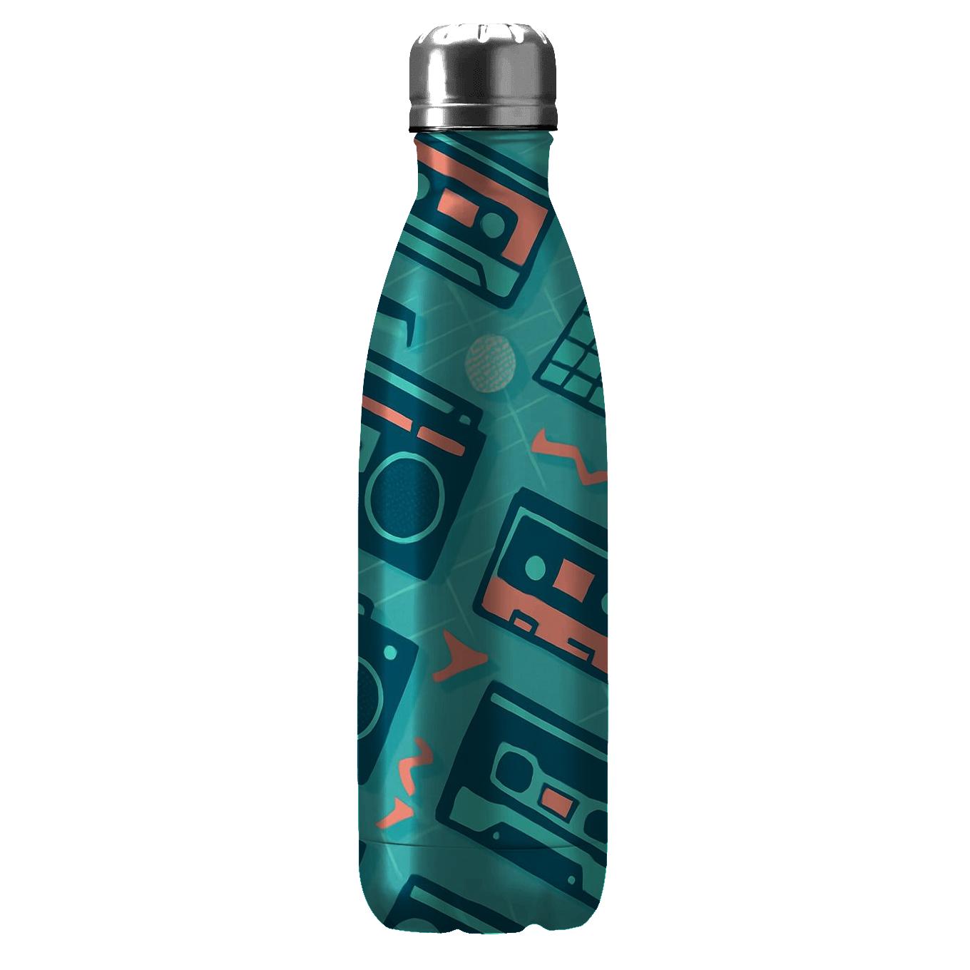 Cassette Grid Boombox Parade travel water bottles