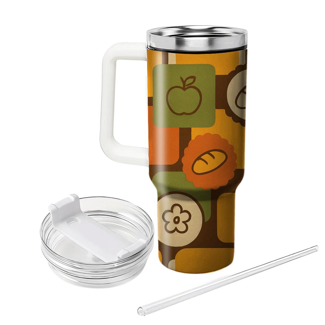 Harvest Market Label Collage insulated tumblers