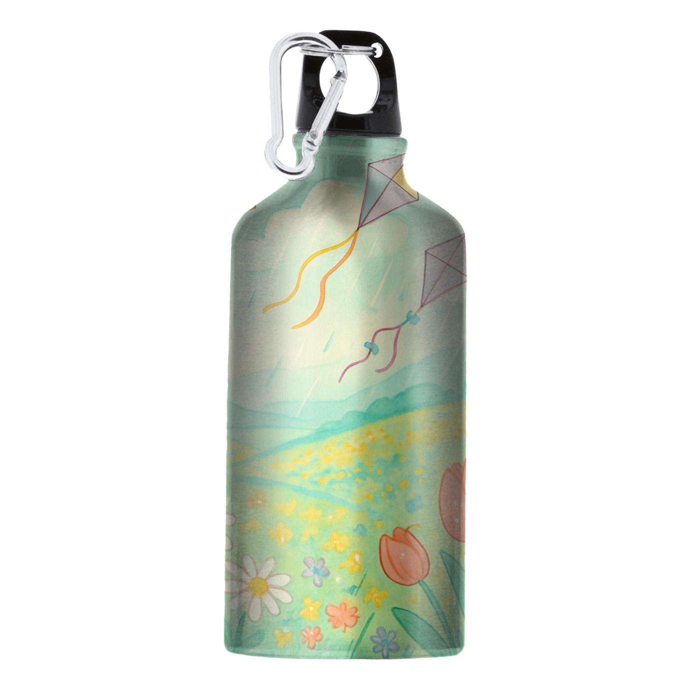 Spring Rain Kites And Wildflower Fields premium sports bottles