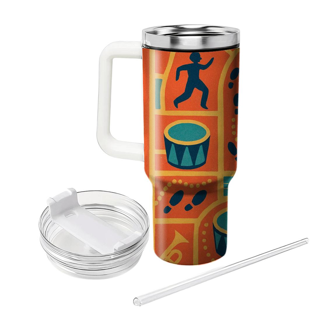 Afrobeat Street Parade Rhythm Map travel tumblers