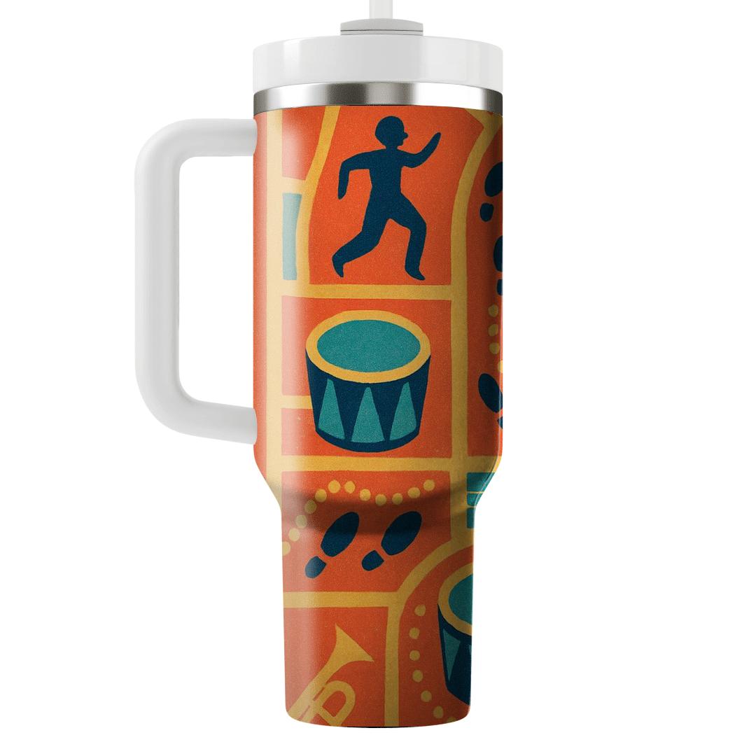 Afrobeat Street Parade Rhythm Map travel tumblers
