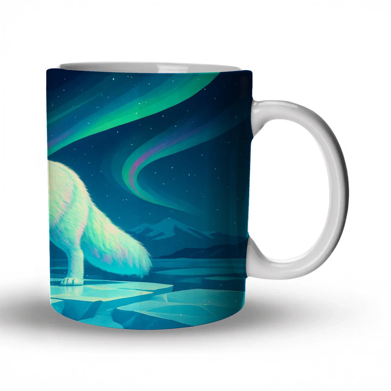 Aurora Glacier Fox ceramic coffee mugs
