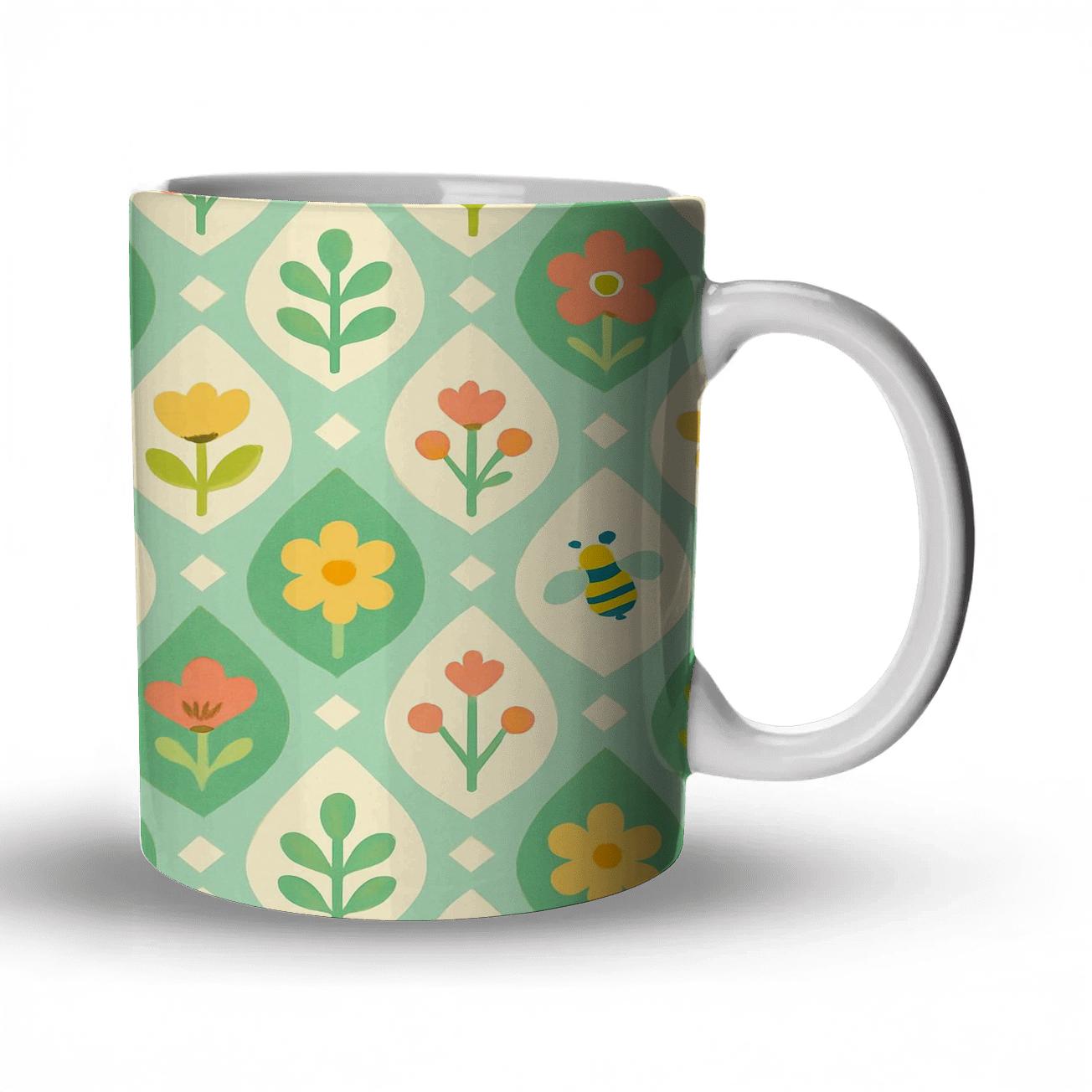 Spring Rain Petal Geometry novelty coffee mugs