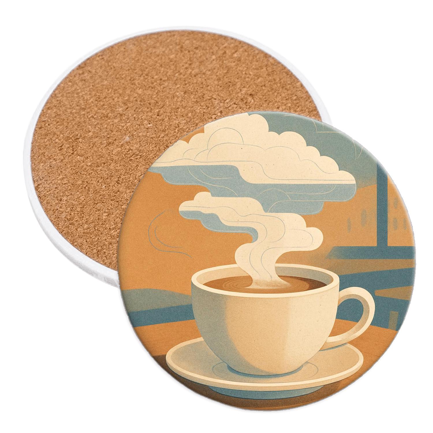 Cappuccino Cloud Atlas personalized drink coasters