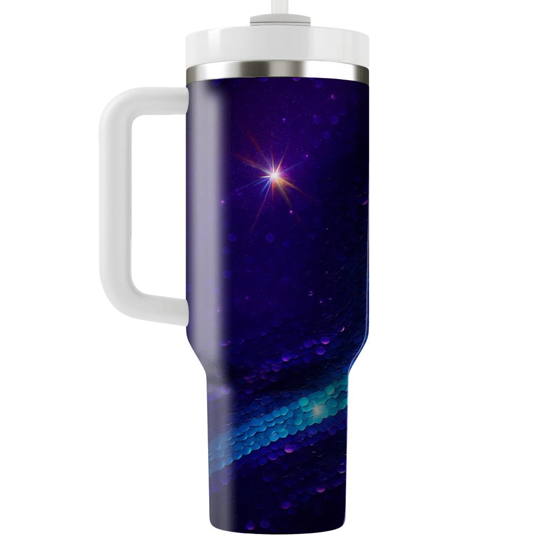 Electric Violet Prism Sequin Wave tumbler cups