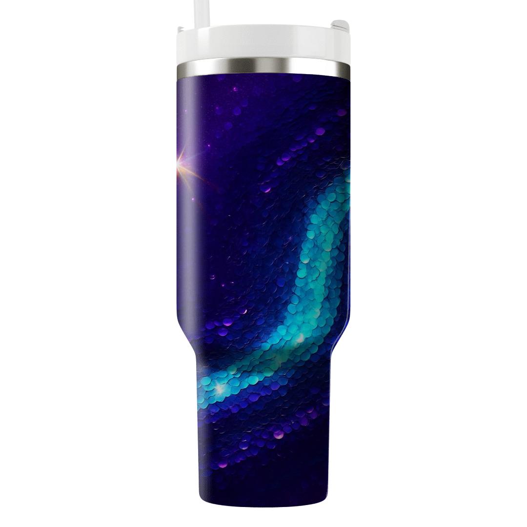 Electric Violet Prism Sequin Wave tumbler cups