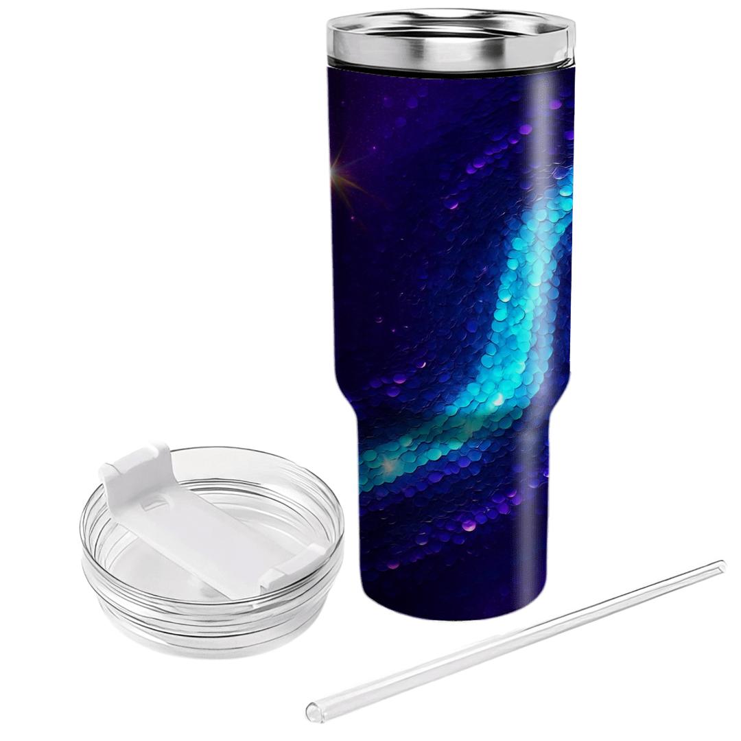 Electric Violet Prism Sequin Wave tumbler cups