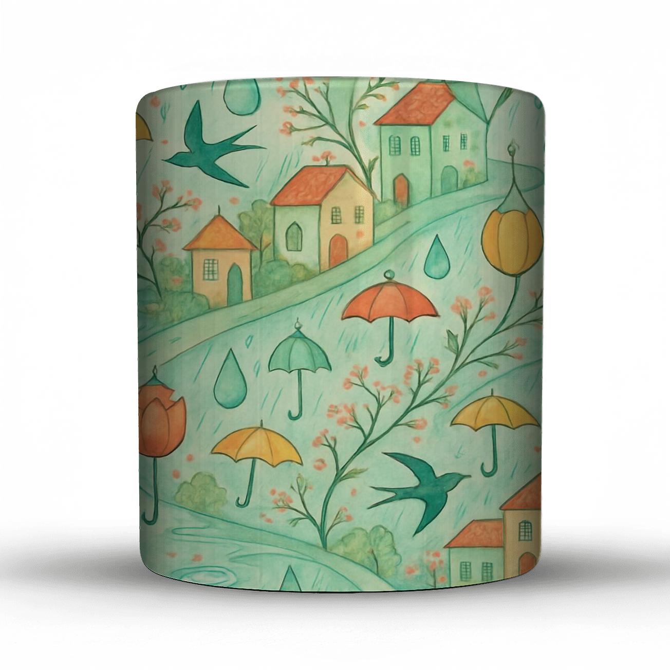 Spring Rain Lantern Parade insulated thermal mugs