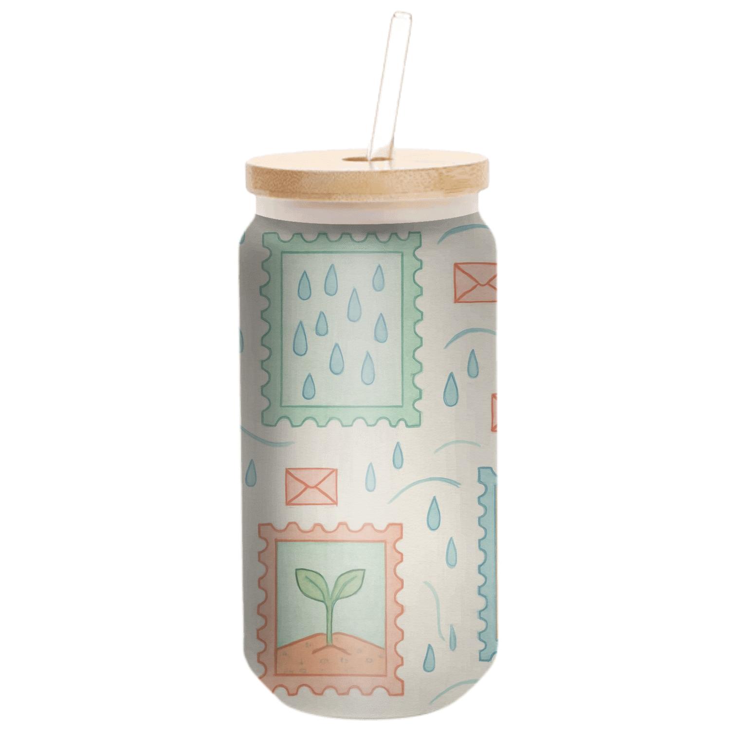 Spring Rain And Wildflower Postage Garden handcrafted glassware drinkware
