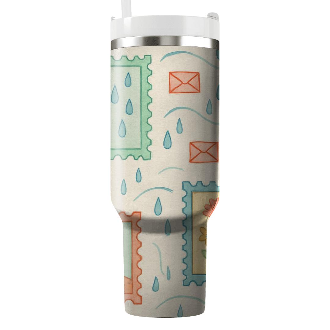 Spring Rain And Wildflower Postage Garden tumblers with lids