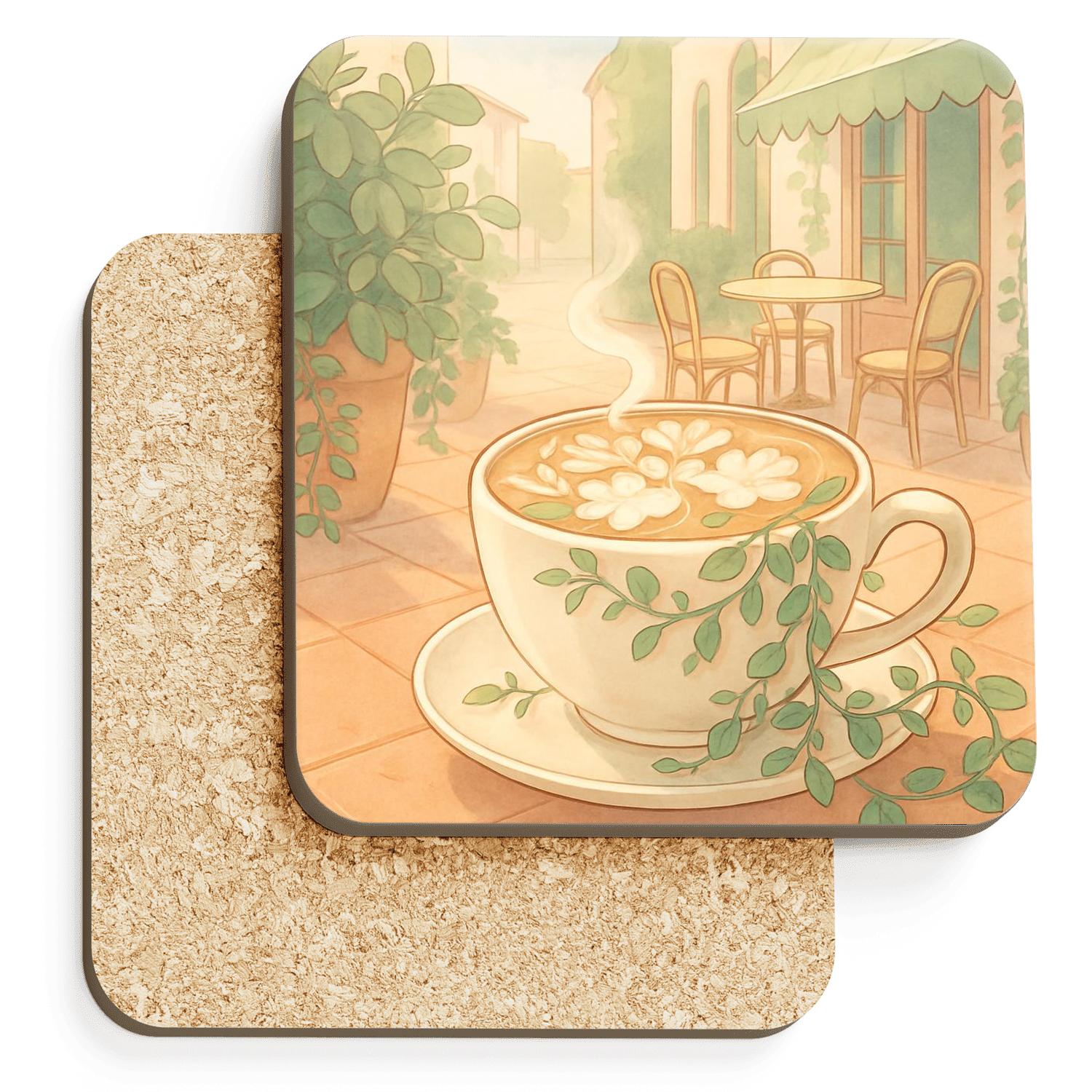Cappuccino Garden Terrace absorbent drink coasters