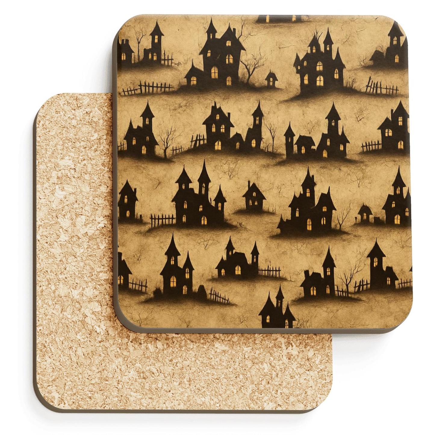 Sepia Haunted Parchment House Horizon Bands elegant tabletop coasters