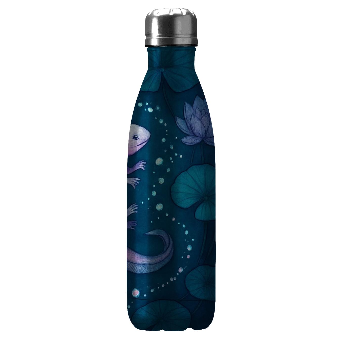 Bioluminescent Axolotl Lotus Drift custom water bottles