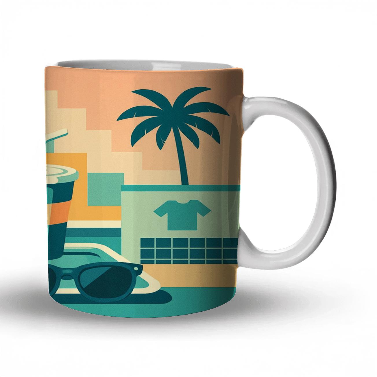 Mall Food Court Sunset Geometry decorative mug sets