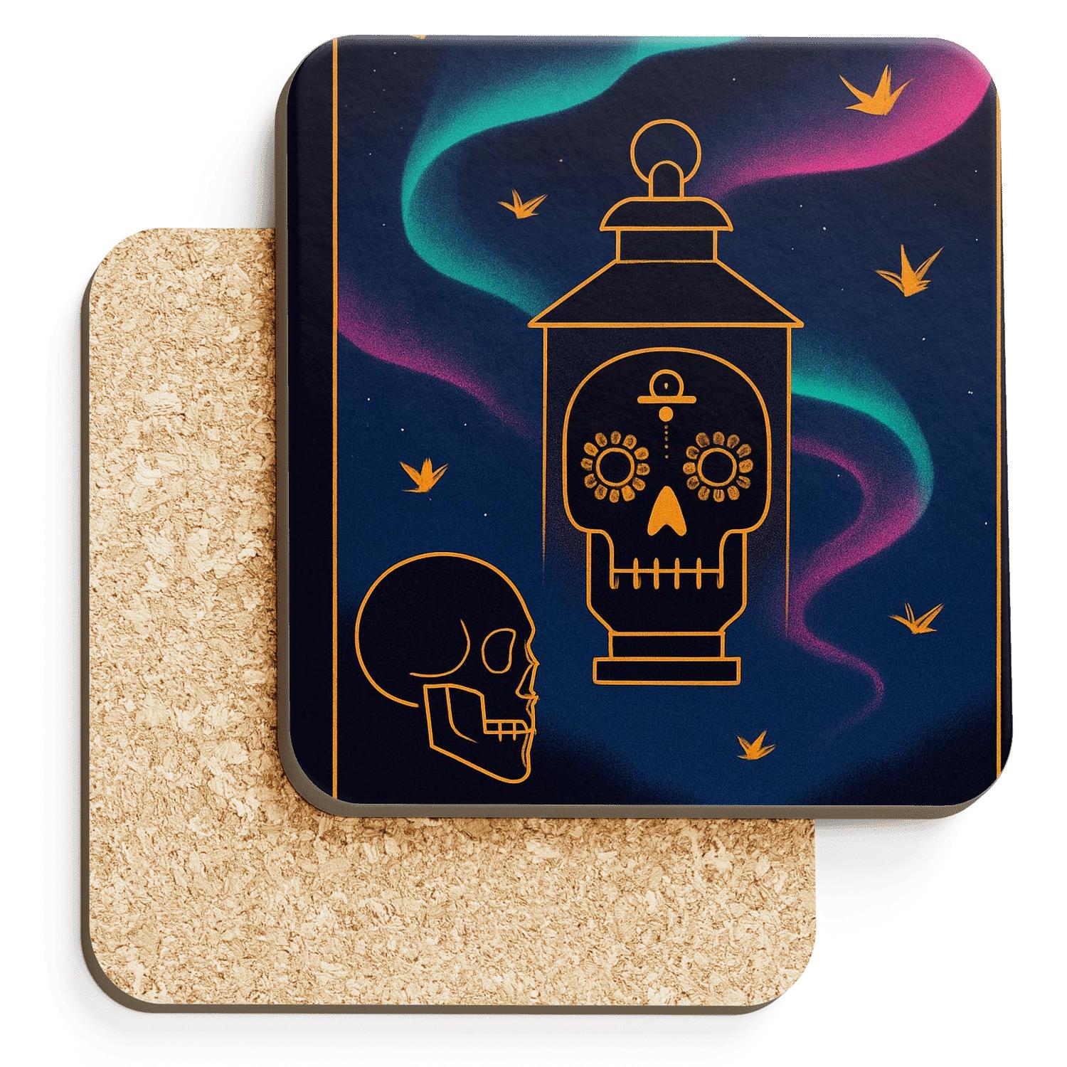 Aurora Lantern Procession Fusion Obon And Day Of The Dead decorative beverage coasters