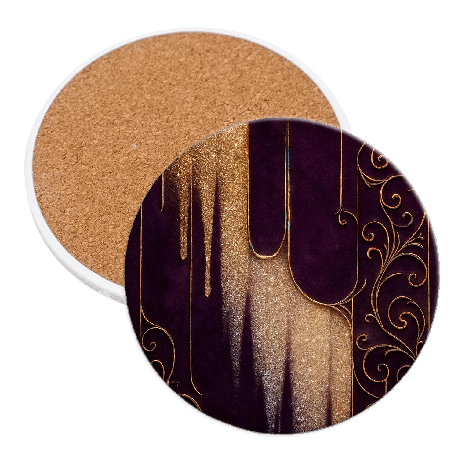 Velvet Prism Champagne Drip stone coaster collections