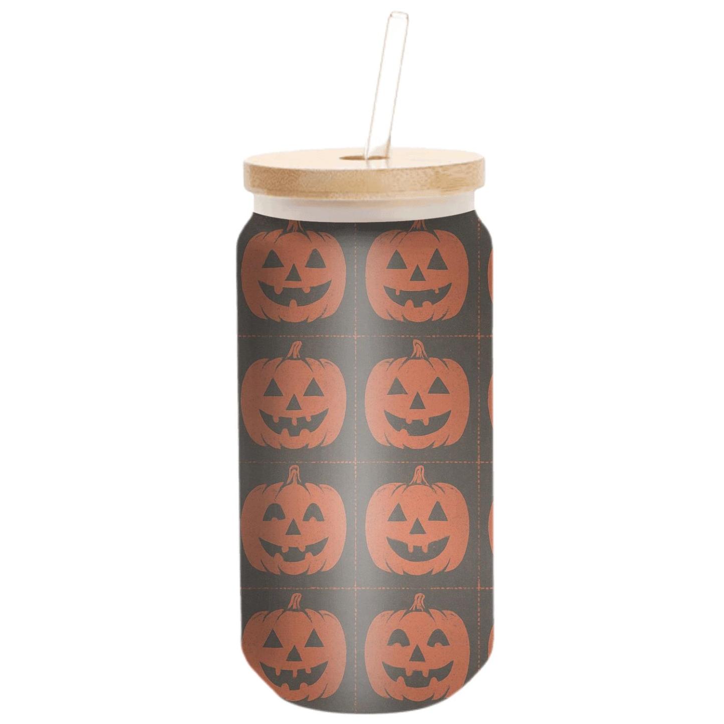 Blood Orange Jack O Lantern Grid With Distressed Pulp premium crystal drinkware