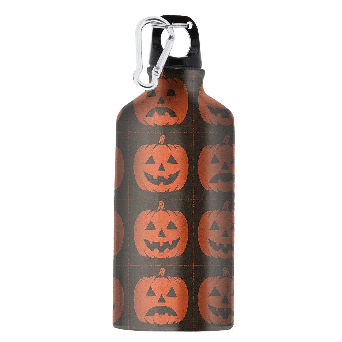Blood Orange Jack O Lantern Grid With Distressed Pulp personalized sports bottles