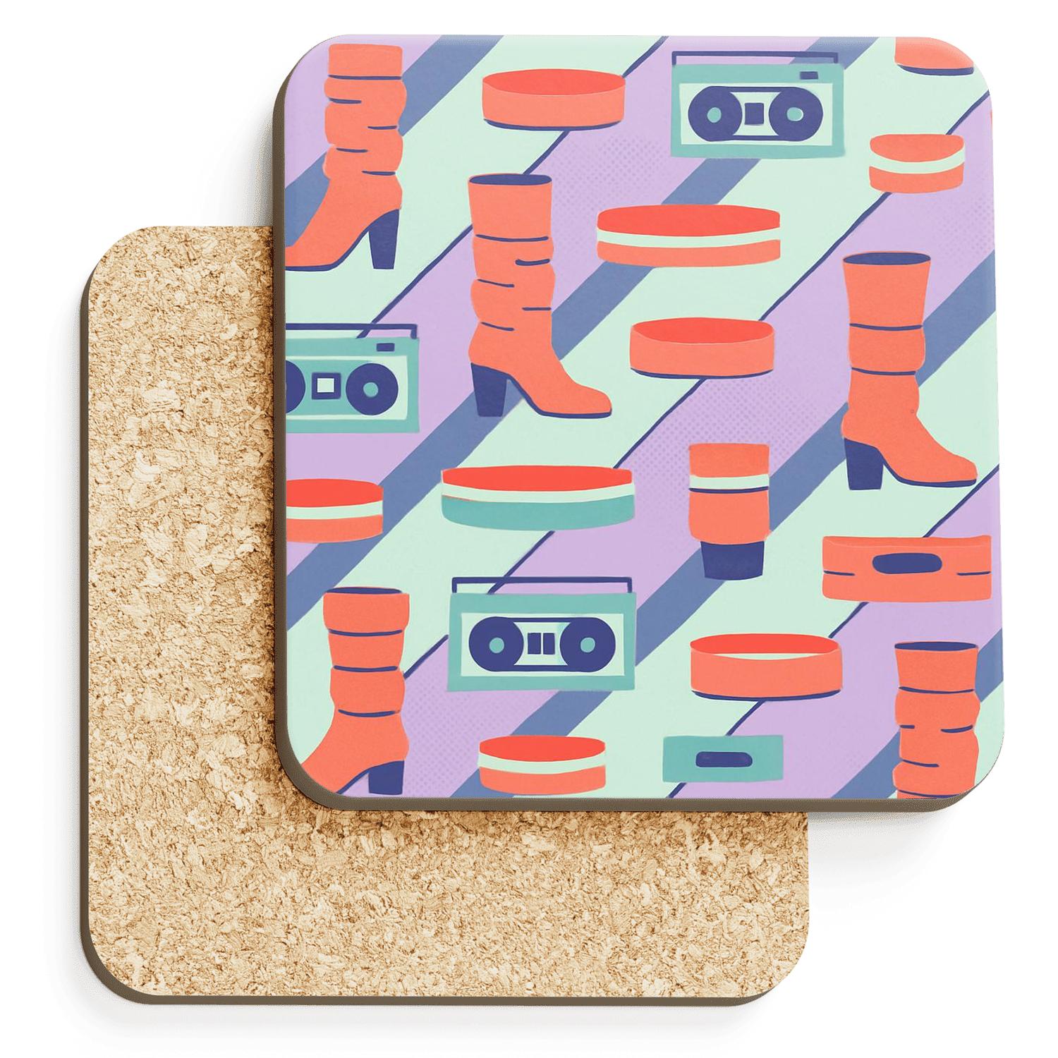 Aerobics Studio Stripe Parade coasters for home decor