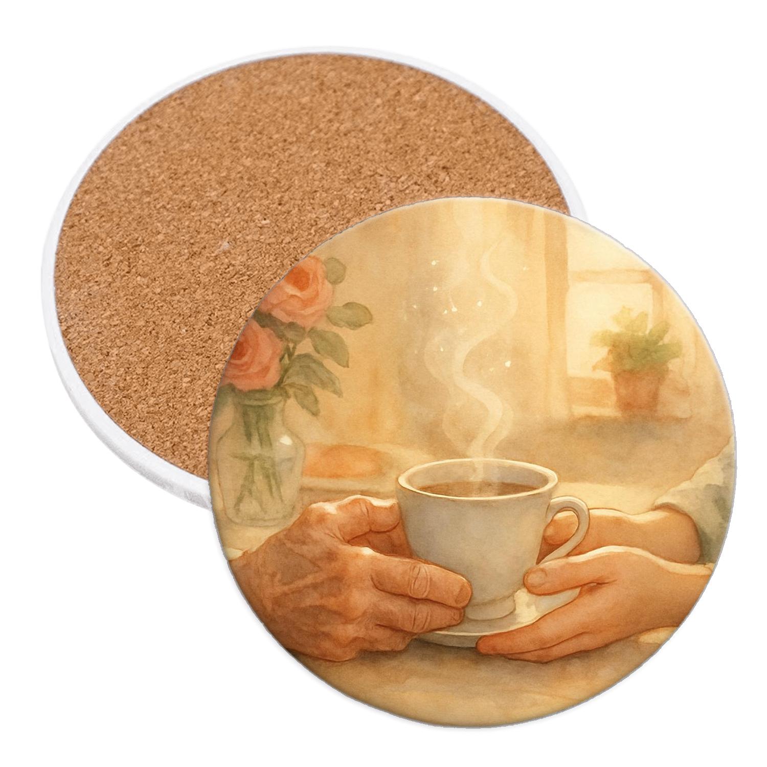 The Warm Cup Of Time A Mothers Comfort Steeping Forever decorative beverage coasters