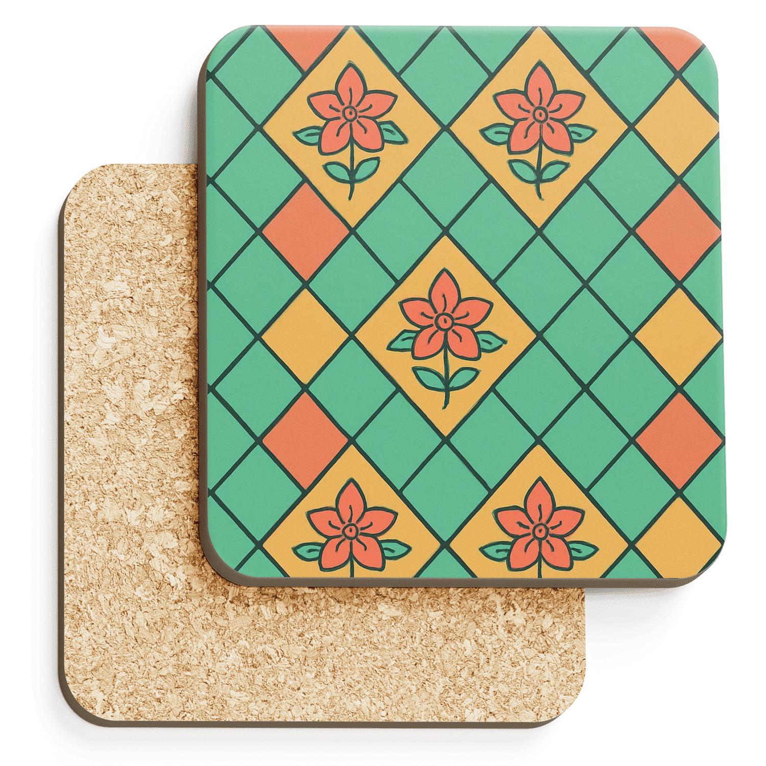 Citrus Kite Tessellation Garden elegant tabletop coasters