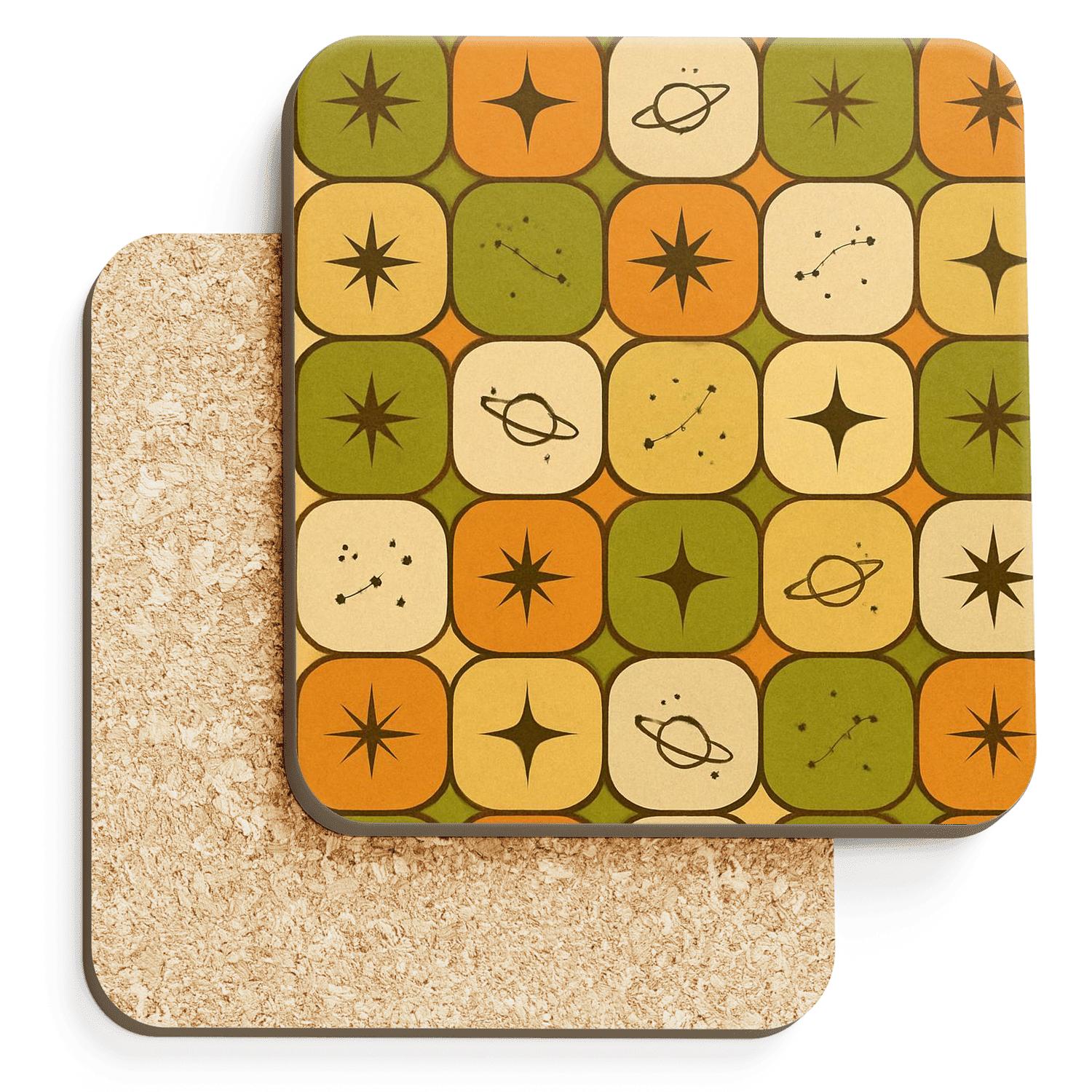 Groovy Space Age Kitchen Tiles decorative beverage coasters