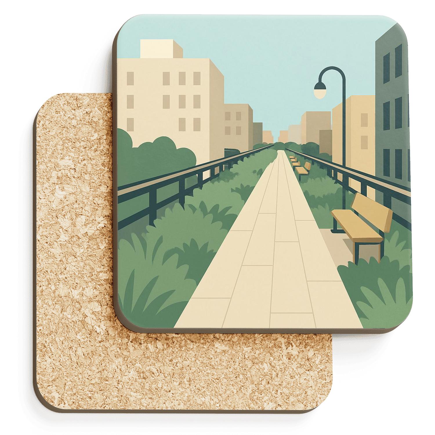 High Line New York City United States decorative beverage coasters