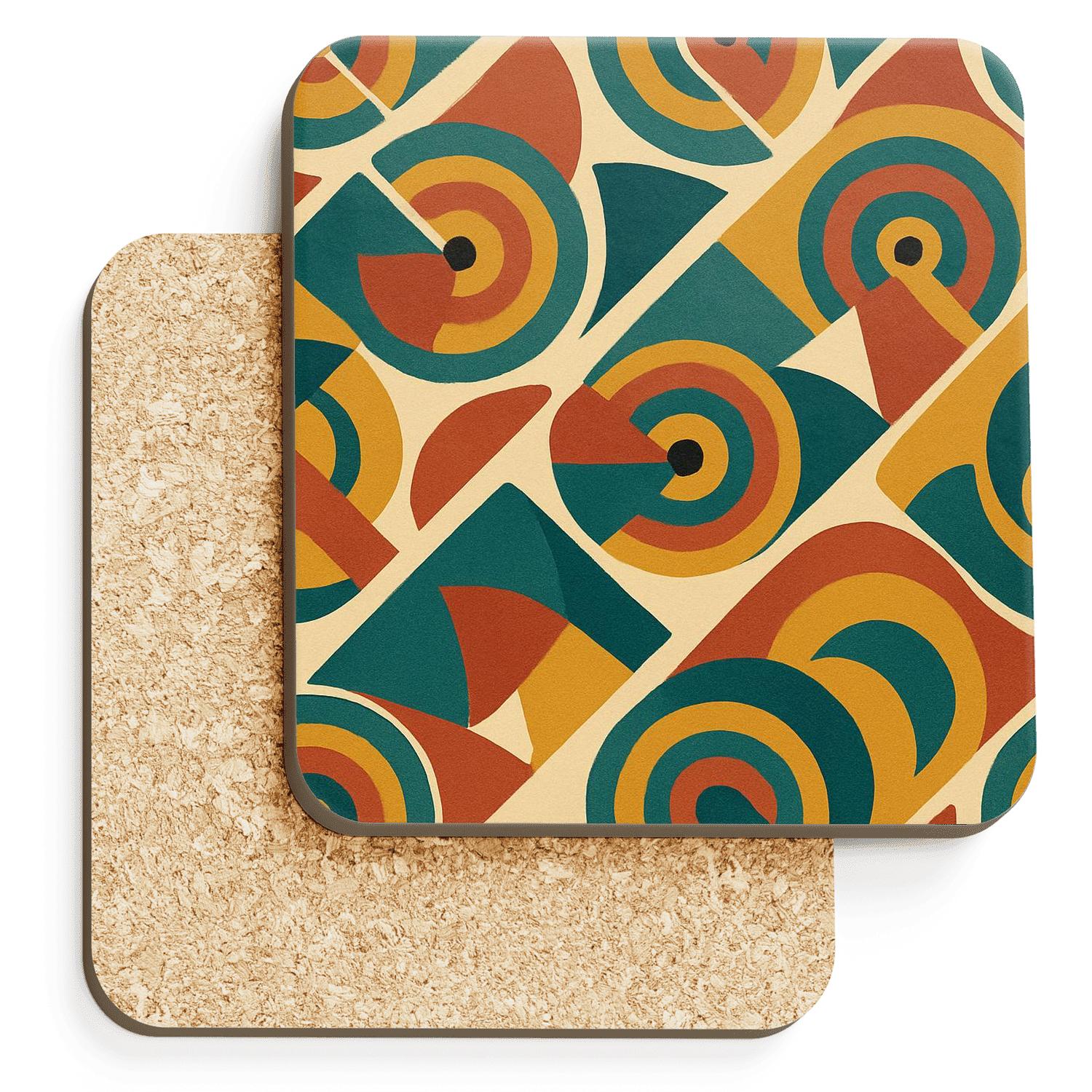 Vinyl Record Ripple Geometry absorbent drink coasters