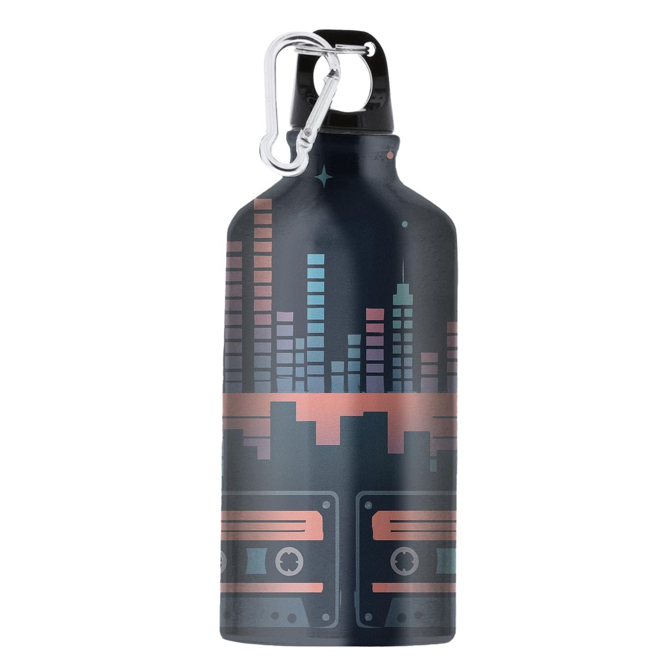 Cassette Skyline Synth Pattern sports bottles for gifts