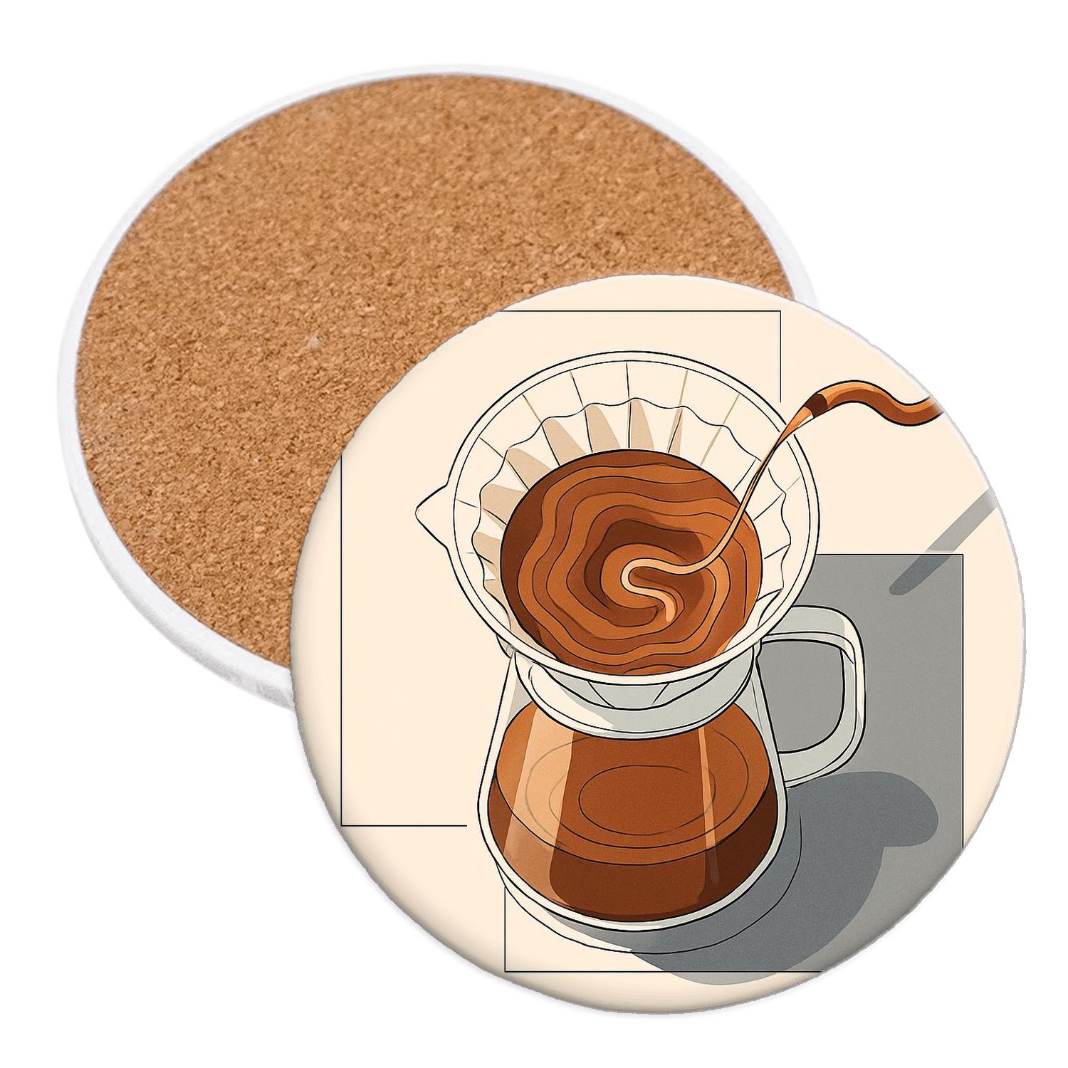 Pour Over Topography Map stone coaster collections