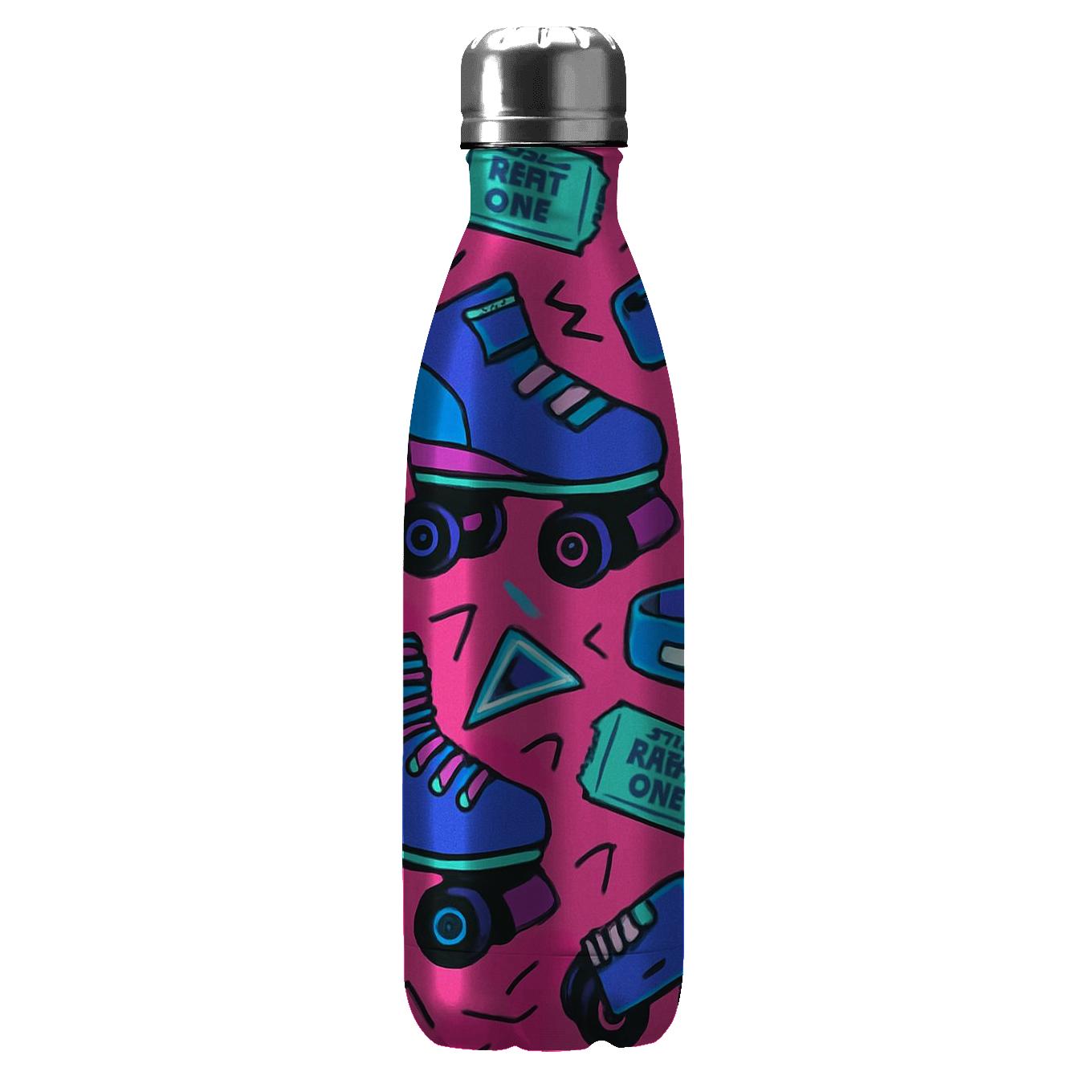 Roller Rink Neon Geometry water bottles for gifts