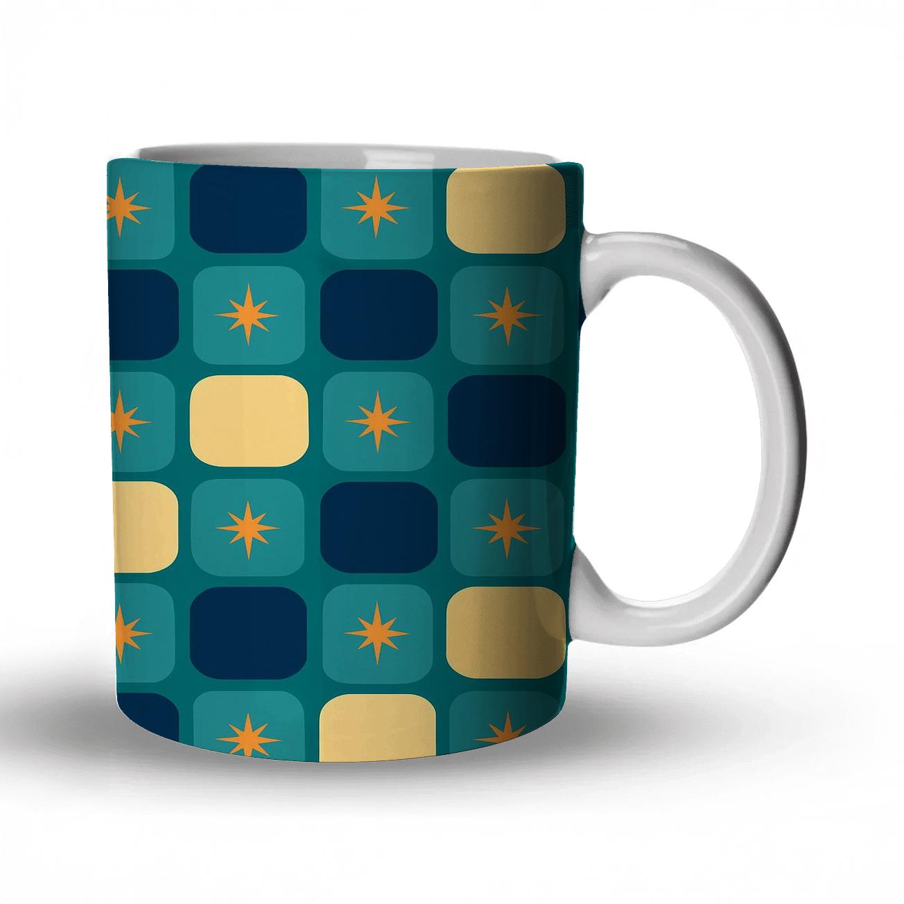 Road Trip Starburst Checks personalized mugs
