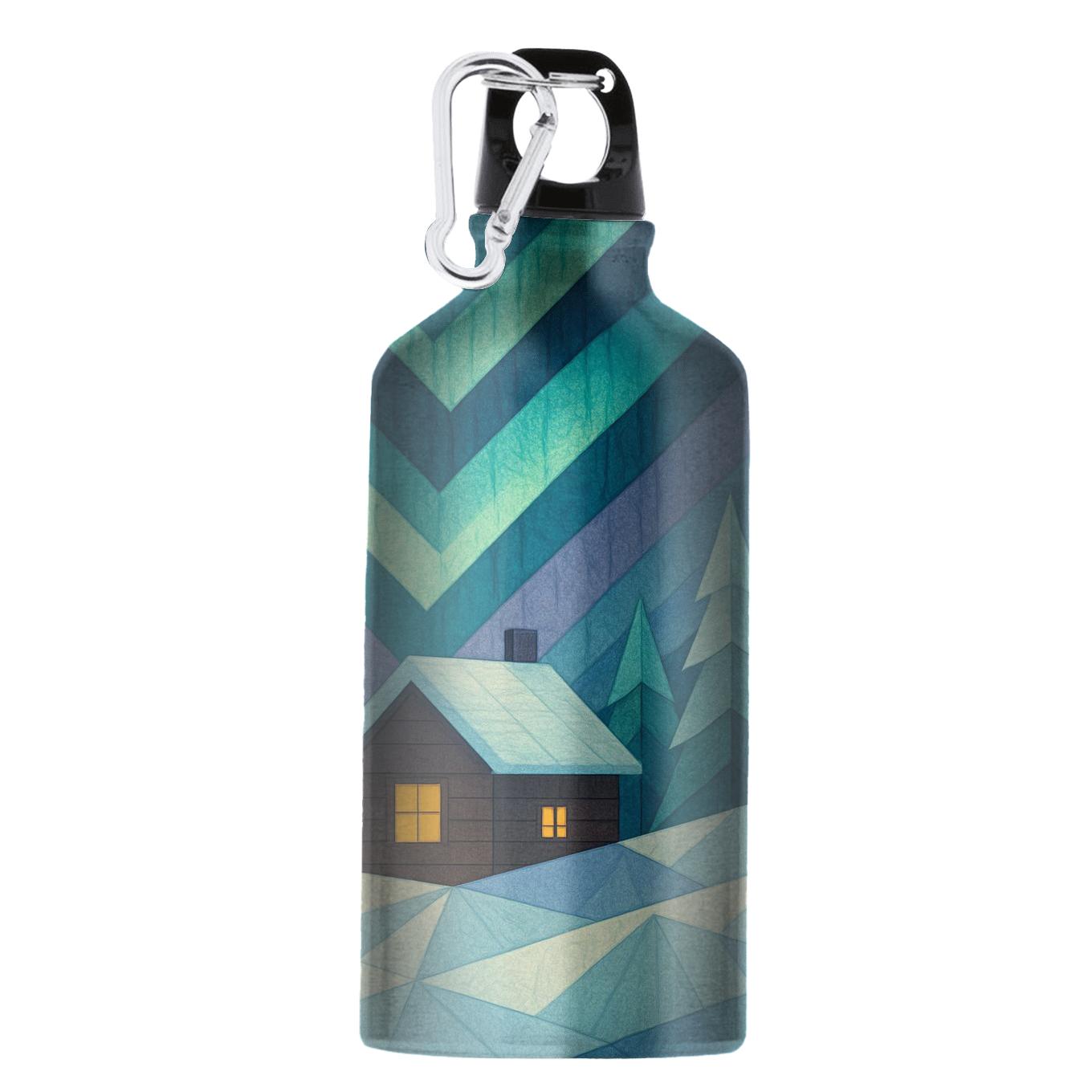 Winter Aurora Cabin Quilt Pattern custom sports bottles