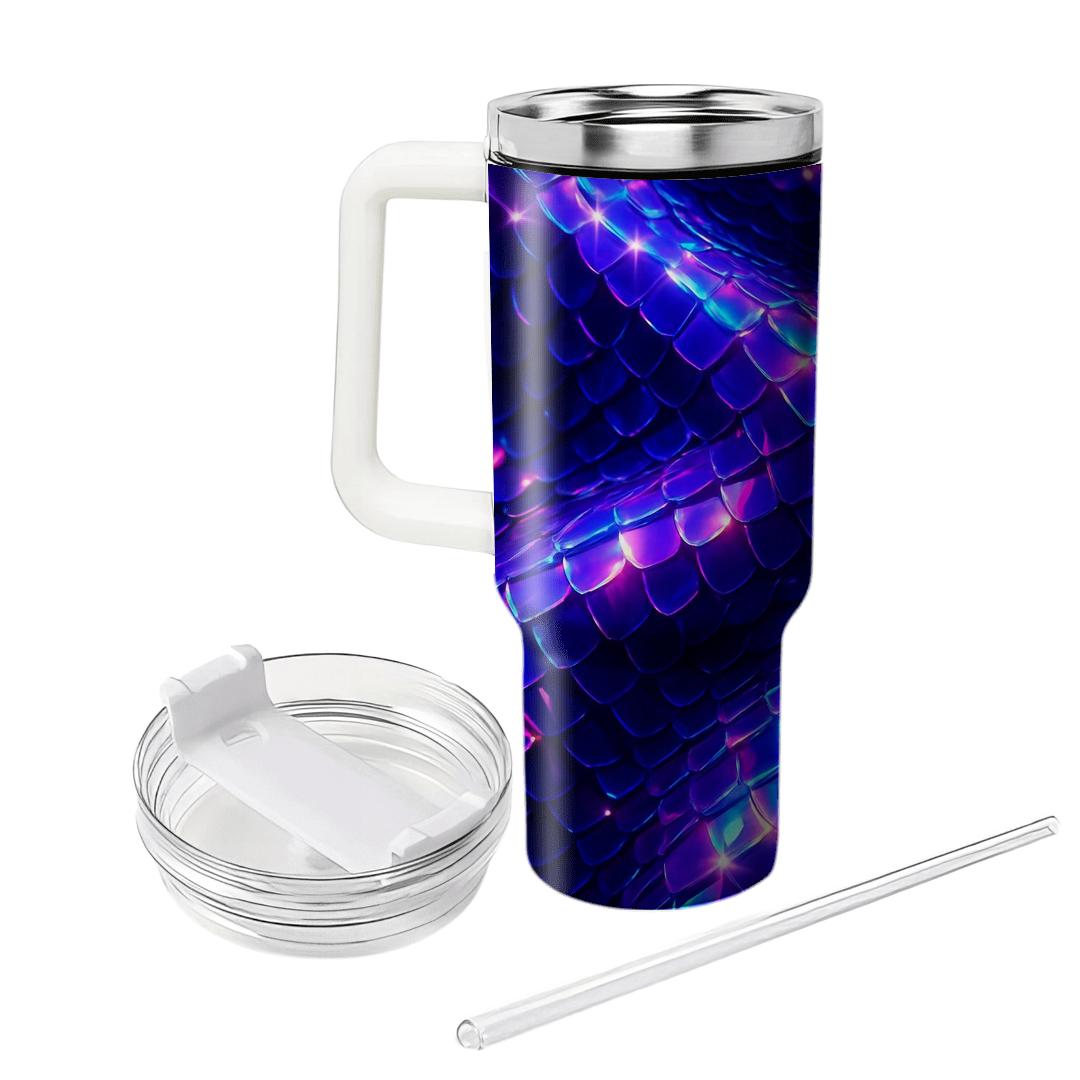 Electric Violet Prism Sequin Mirage tumblers with lids