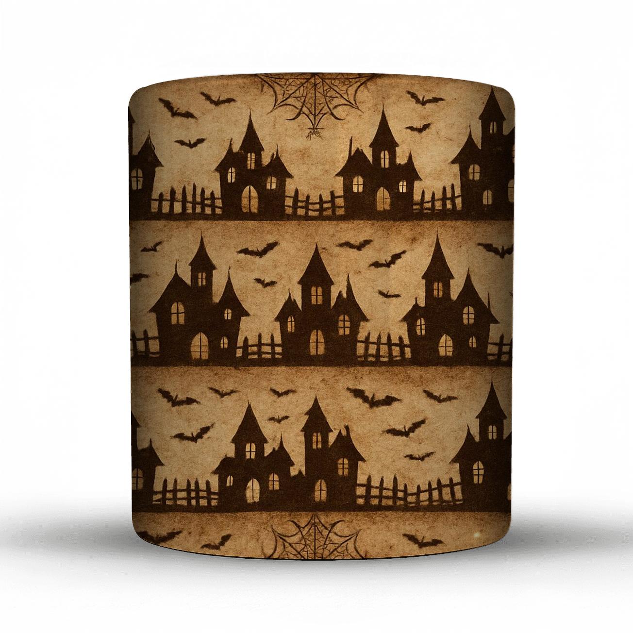 Sepia Haunted Horizon Bands Parchment Repeat ceramic coffee mugs