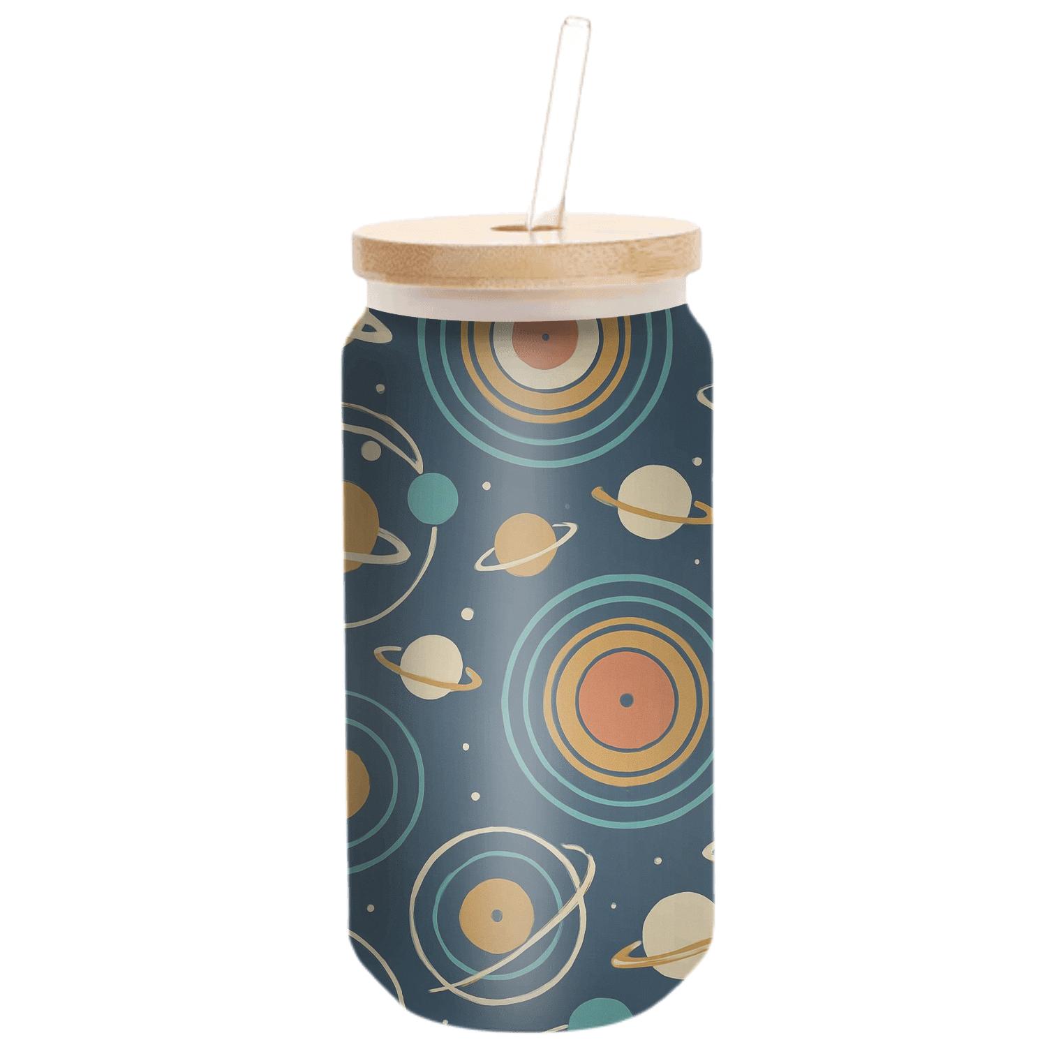 Cosmic Vinyl Orbit Lines artisan blown glass drinkware