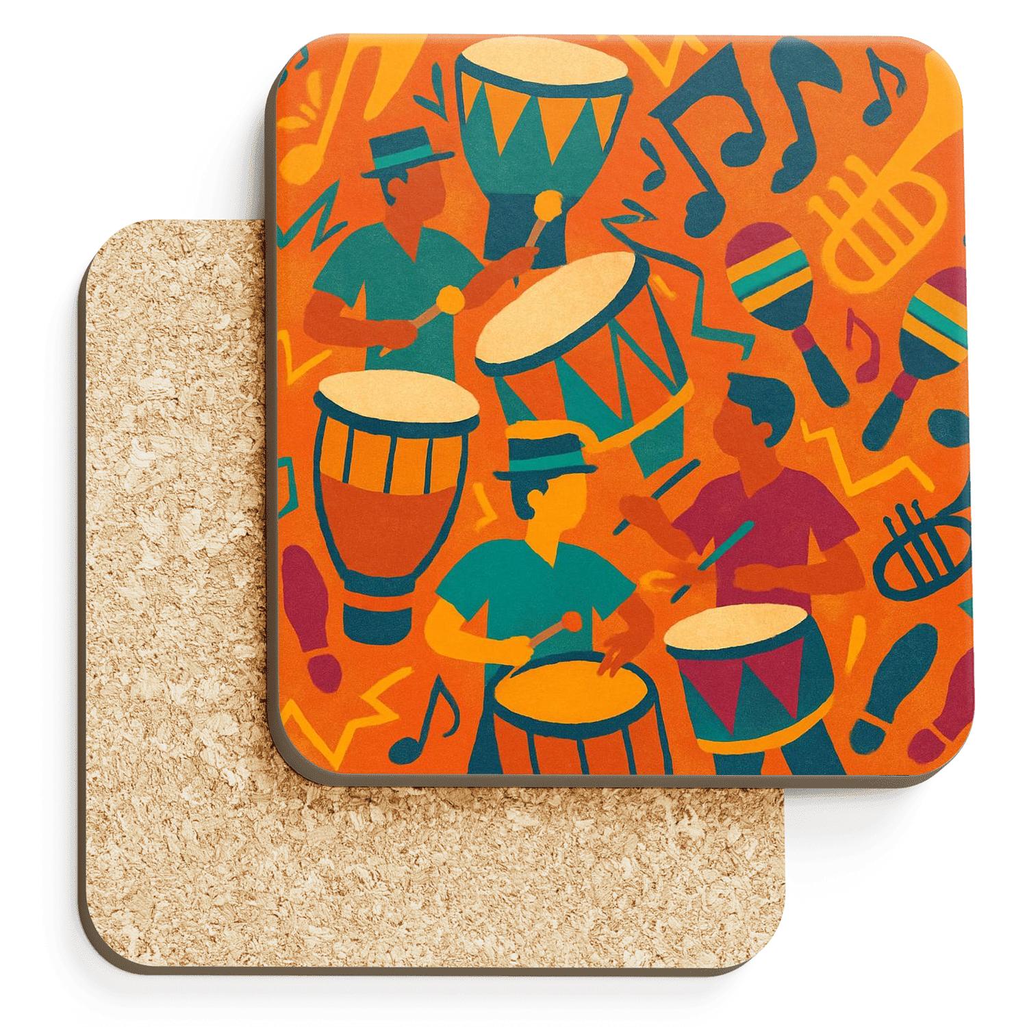 Afrobeat Street Parade Pattern coasters for home decor
