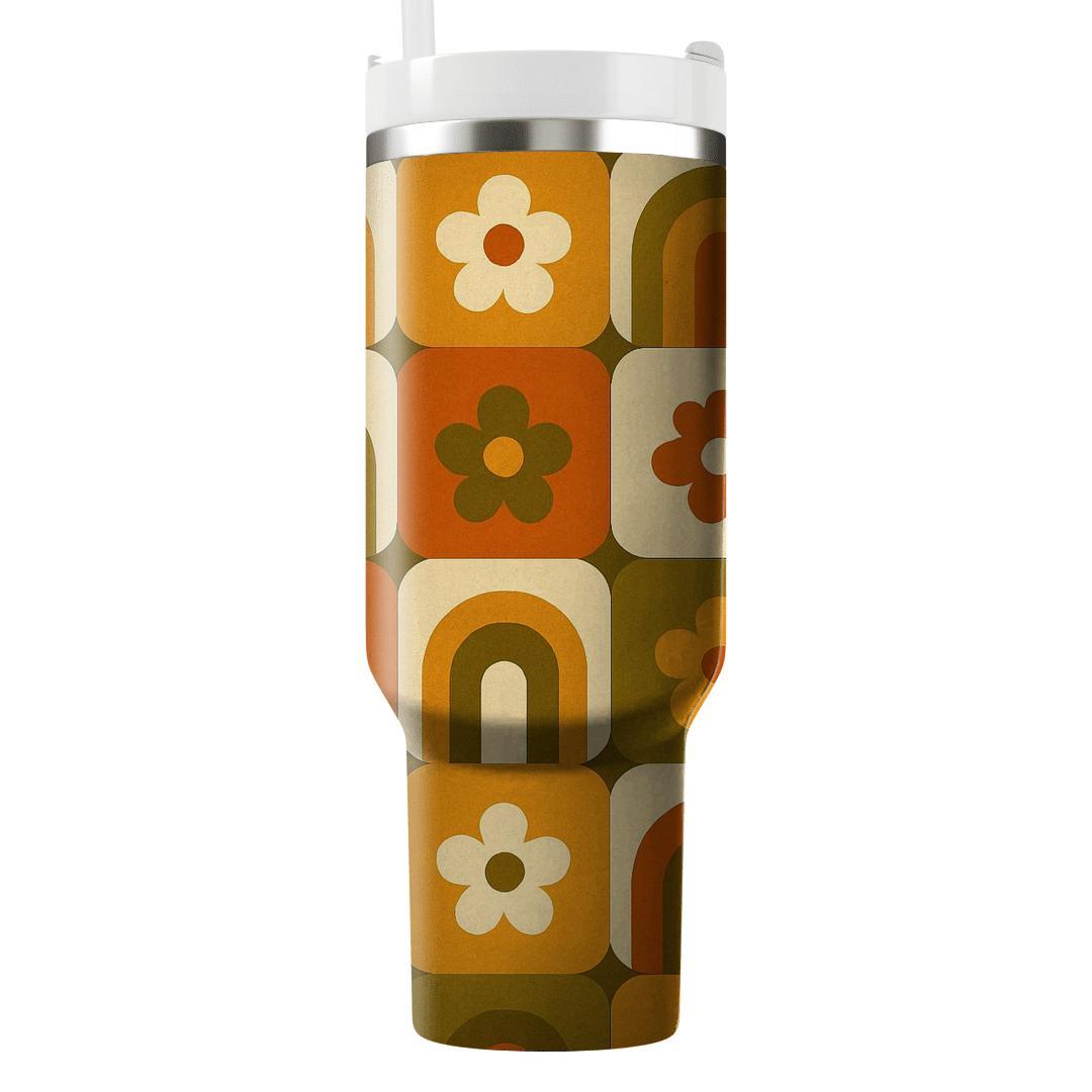 Harvest Groove Patchwork Tiles tumblers with lids