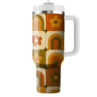 Harvest Groove Patchwork Tiles tumblers with lids
