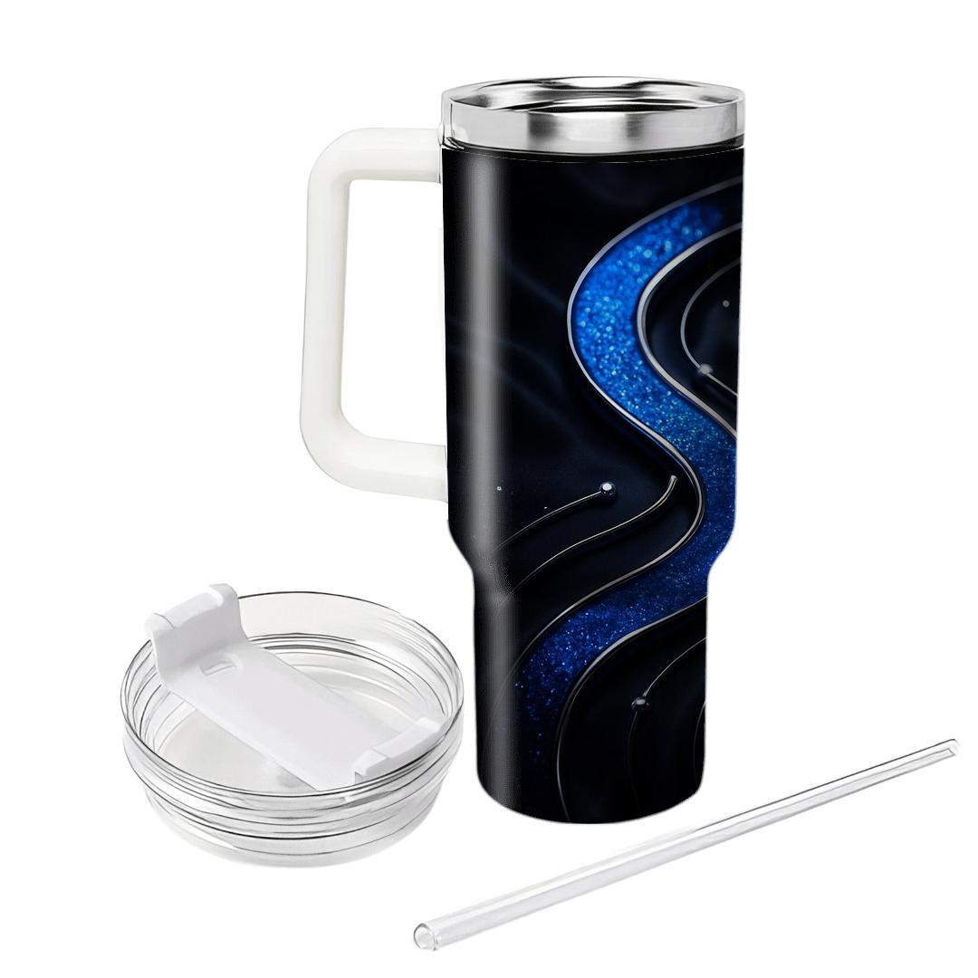 Sapphire Glitter Circuit Couture insulated tumblers