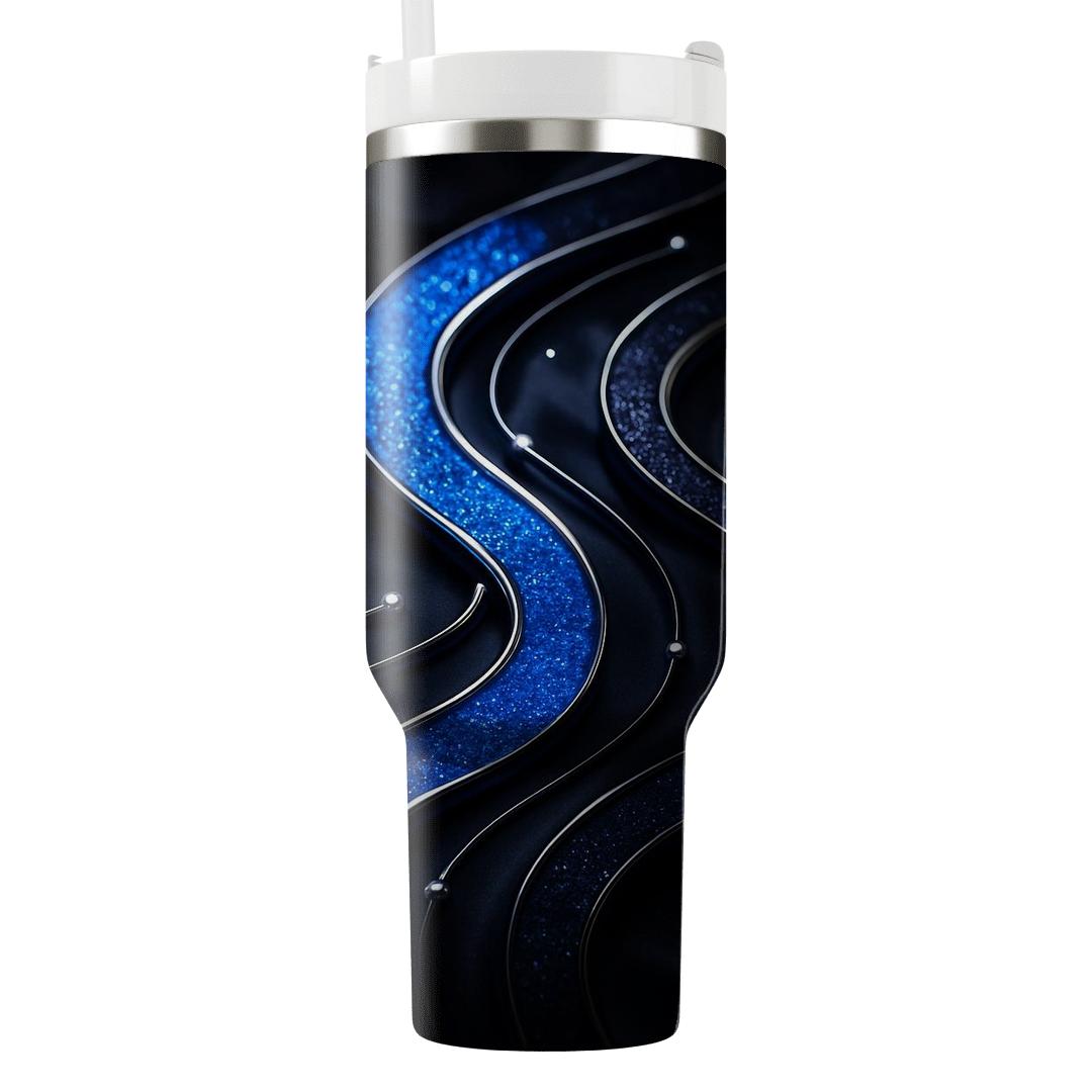 Sapphire Glitter Circuit Couture insulated tumblers